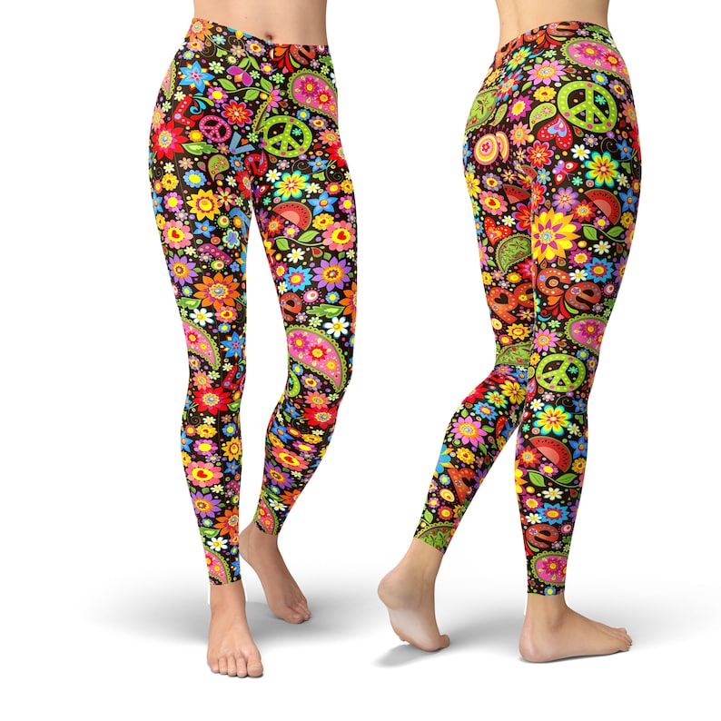 Hippie Leggings for Women Hippie Yoga Pants Hippie Clothes Etsy