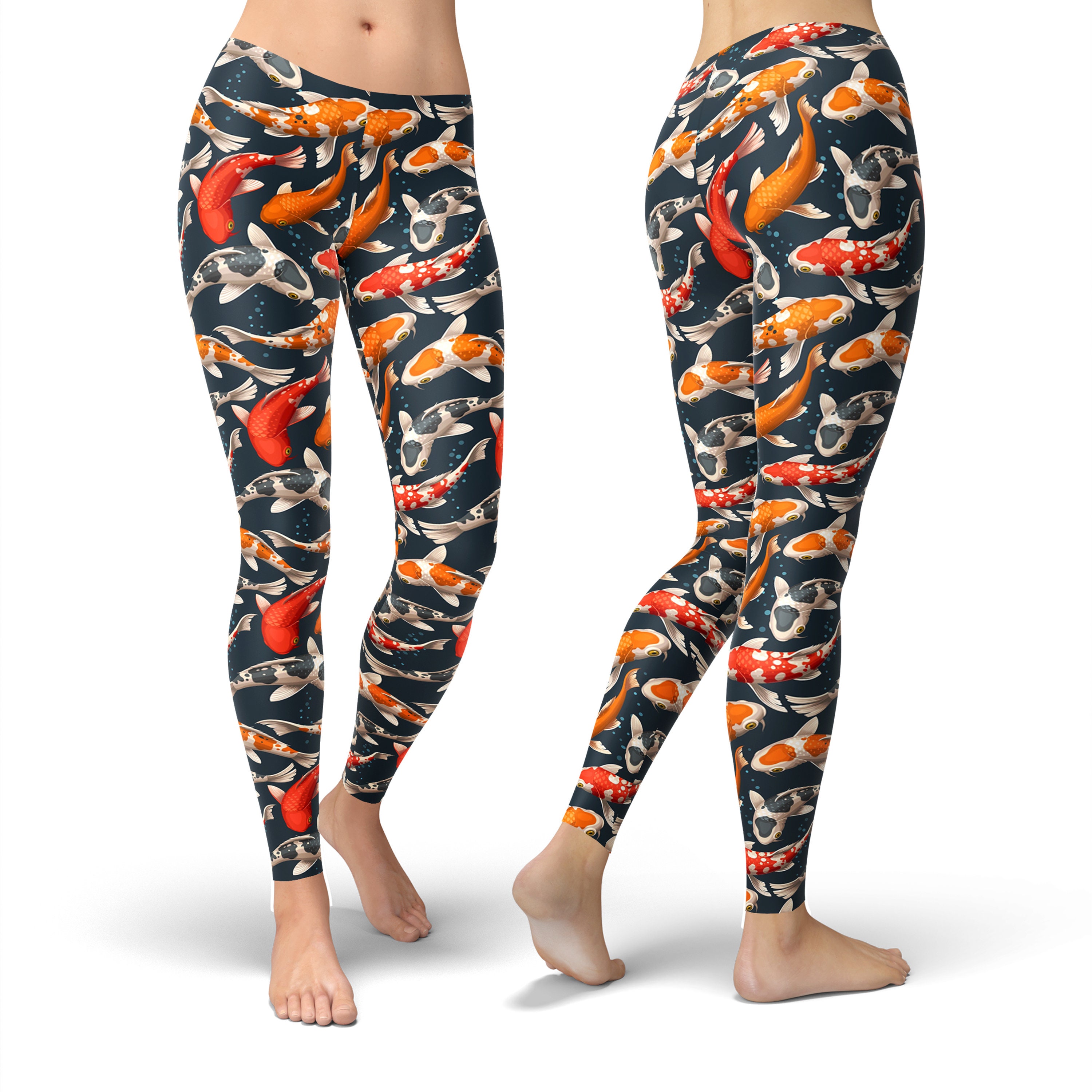 Koi Fish Leggings for Women Printed Leggings Workout Etsy
