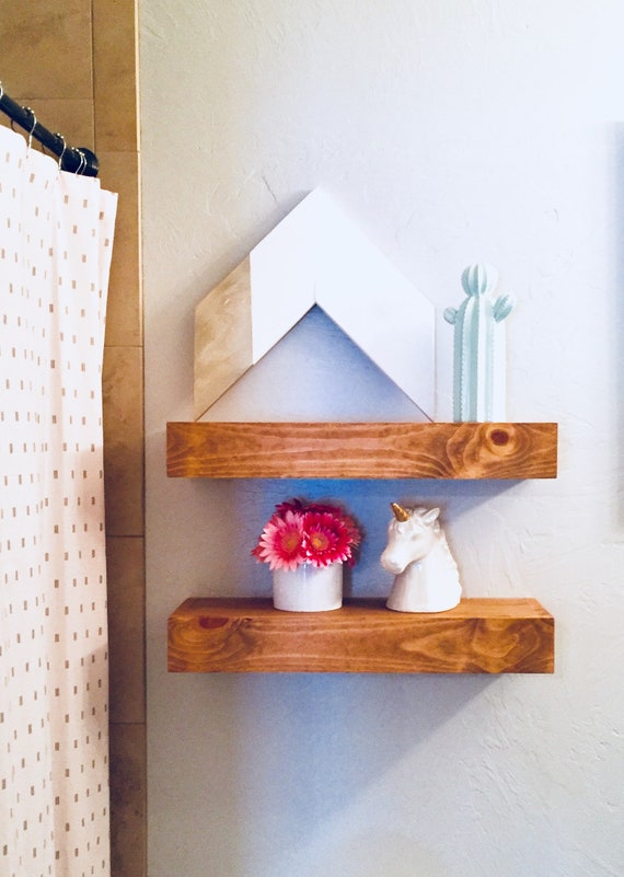 etsy bathroom floating shelves