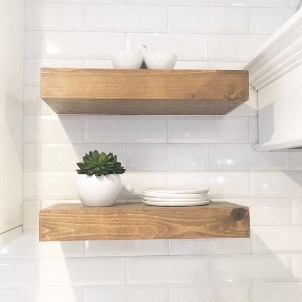 Handmade Floating Shelf, Wooden Shelf, Open Shelving, Floating Shelves, Modern Shelves, Farmhouse Decor