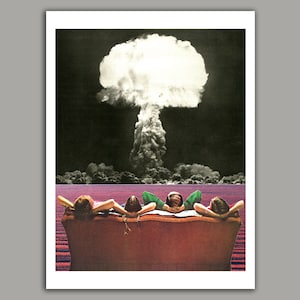 Atomic Age Surreal Collage Art Print: Vintage Magazine Retro Decor
