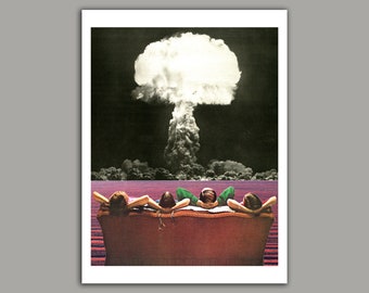 The Atomic Age - Surreal Collage Art Print, retro, 8x10 print, 11x14 print, 12x16 print, vintage art, art print