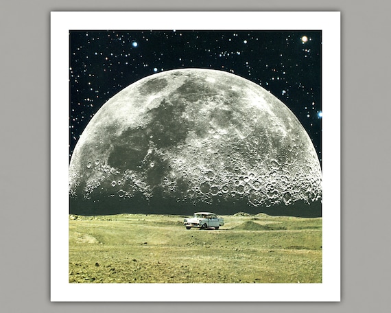 Poster for Sale avec l'œuvre « Collage rétro vintage de l'espace