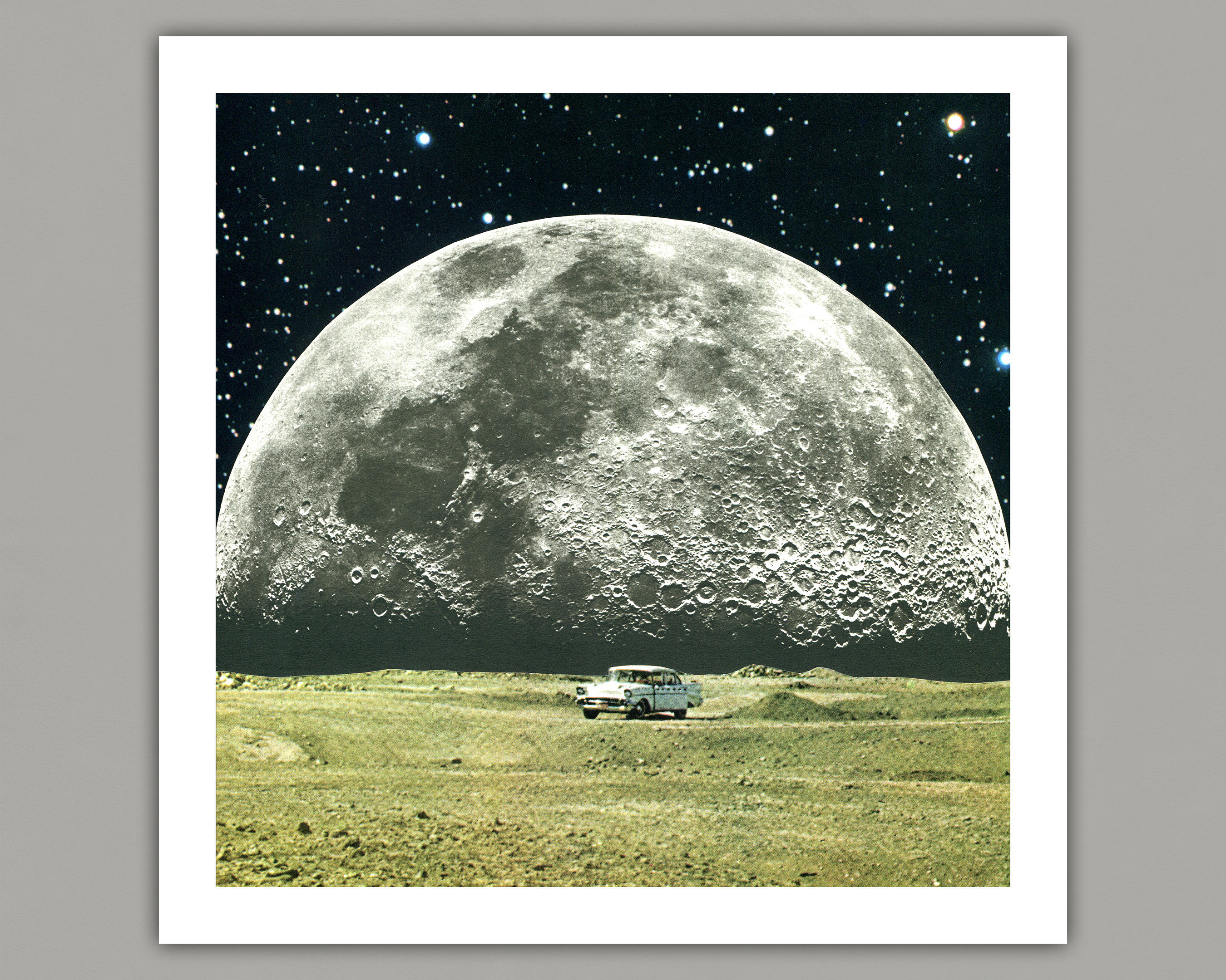 Surreal Moon Collage Art Print: Sci-fi Retro Wall Decor - Etsy