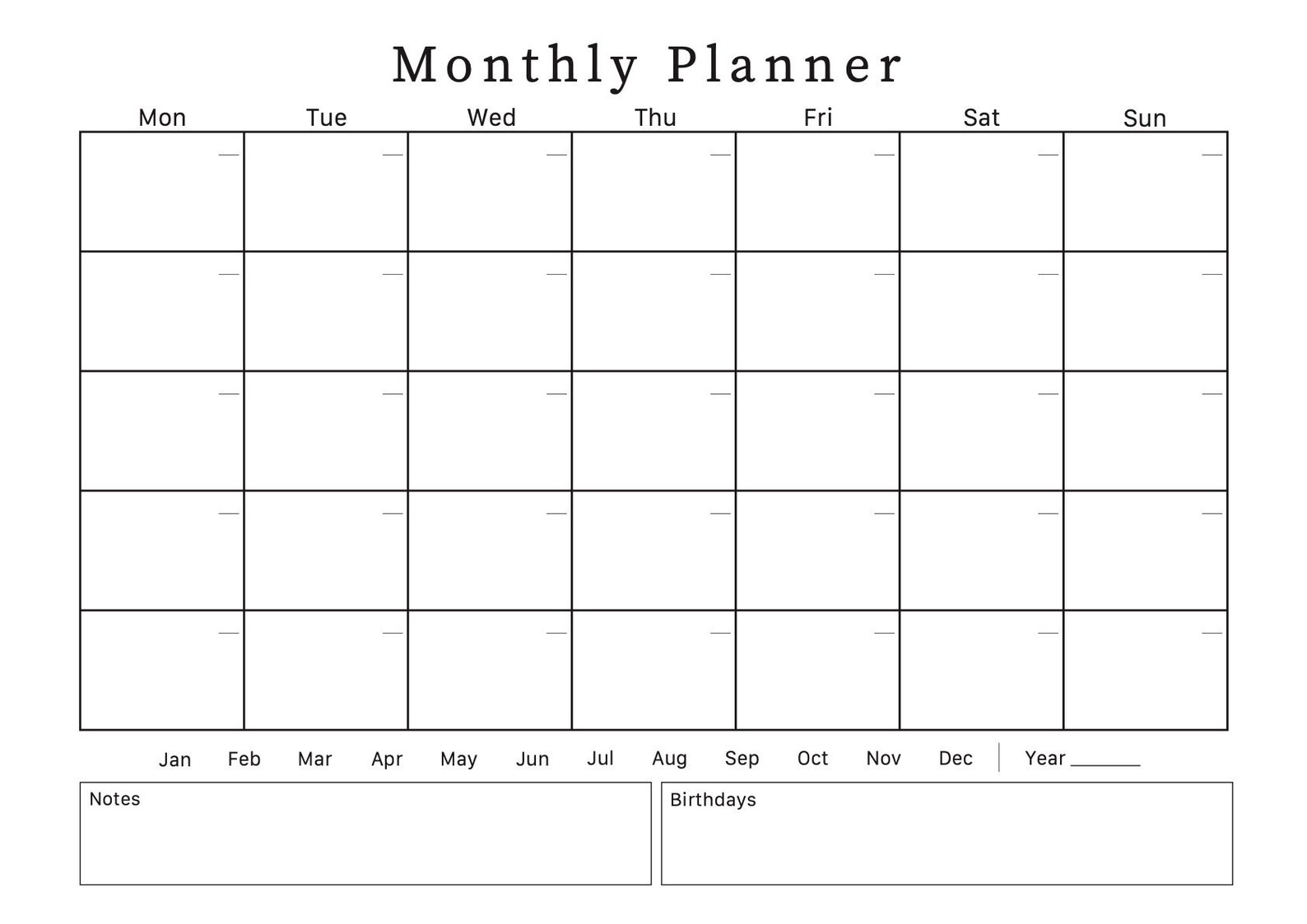 Family Monthly Planner Printable, Instant Download, Family Organiser ...