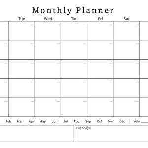 Family Monthly Planner Printable, Instant Download, Family Organiser ...