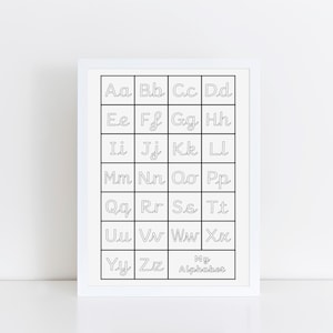 Alphabet printable, Handwriting educational printable, Kid&#39;s printable, Instant Download COLOURING print, Children&#39;s poster, playroom