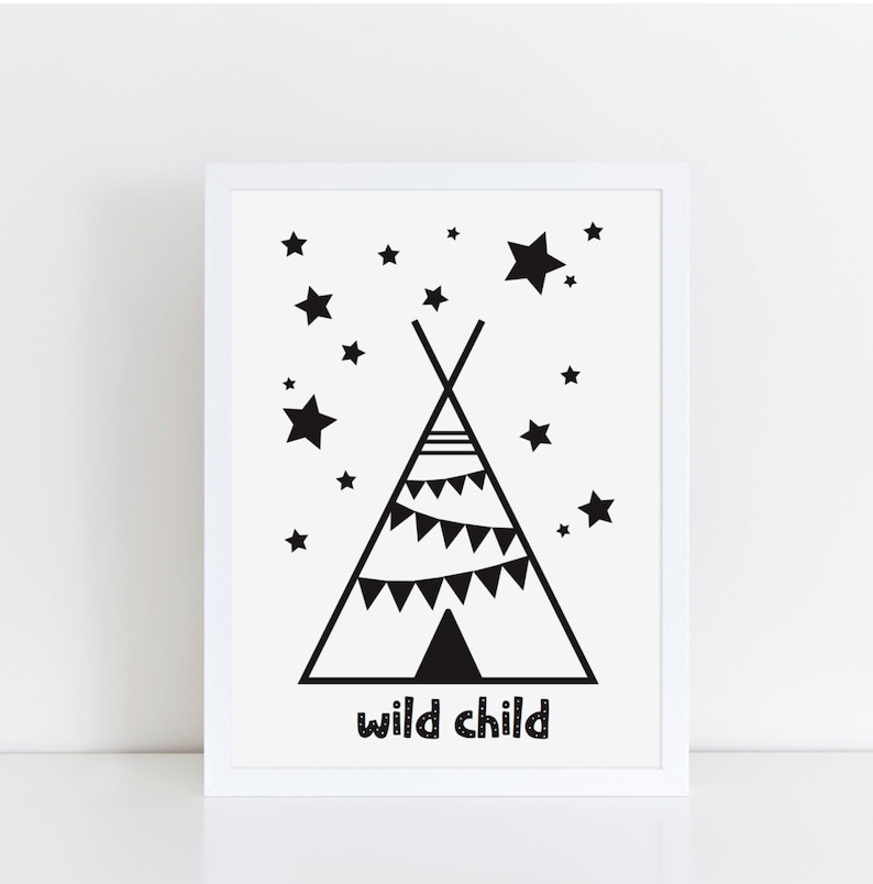 Wild Child Print Nursery Printable Teepee Print Digital - Etsy UK