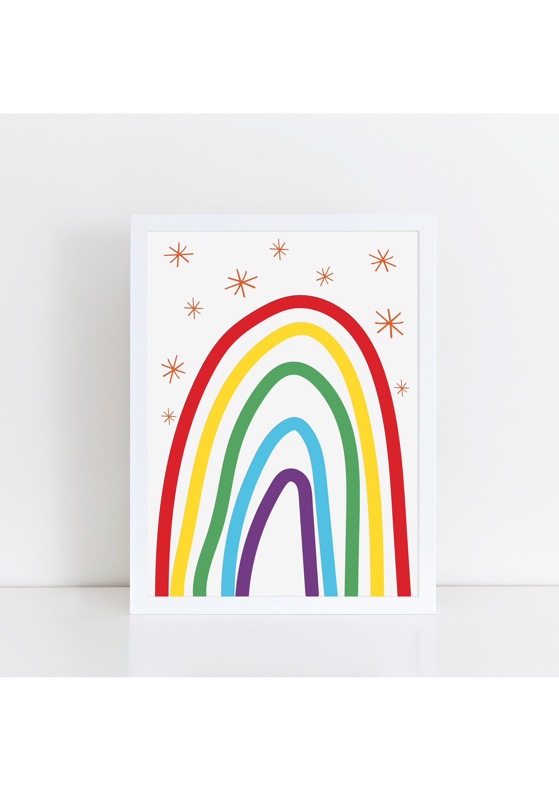 Rainbow Printable, Nursery Printable, Playroom Print, Scandi Style Art, Blue Poster, Mustard ...