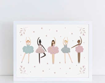 Ballerinas printable, ballet poster, Instant Download print, girls bedroom print, Children's art, Playroom print, nursery printable, dancers