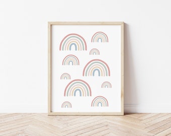 Spring Rainbows printable, nursery printable, Kid's poster, Instant Download print, Children's poster, pastel print, playroom, rainbow art