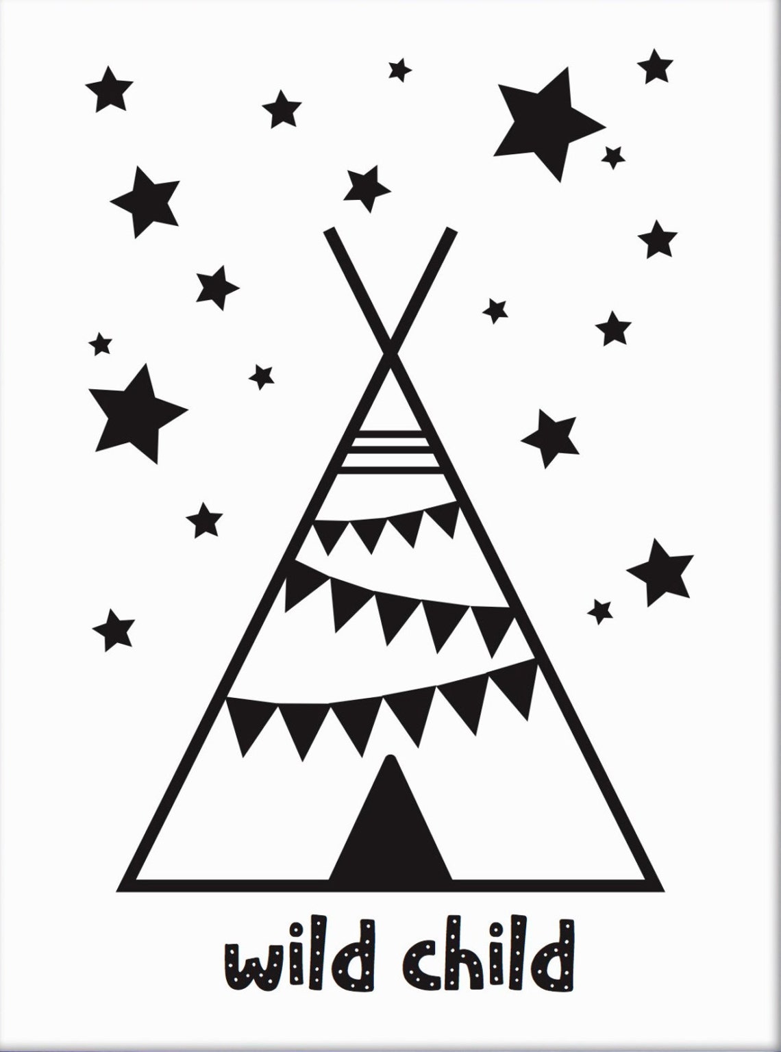 Wild Child Print Nursery Printable Teepee Print Digital - Etsy