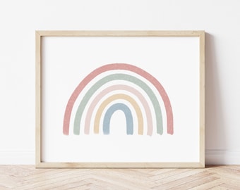 Spring Rainbow printable, nursery printable, Kid's poster, Instant Download print, Children's poster, pastel print, playroom