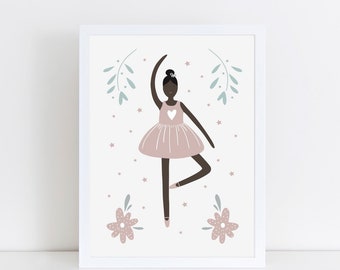 Ballerina 1 printable, ballet poster, Instant Download print, girls bedroom print, Children's art, Playroom print, nursery art printable