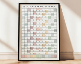 2025-2026 Academic Wall Planner printable, academic year planner printable, Instant Download student planner, Student planner printable