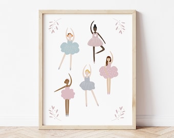 Ballerinas printable, ballet poster, Instant Download print, girls bedroom print, Children's art, Playroom print, nursery wall art printable