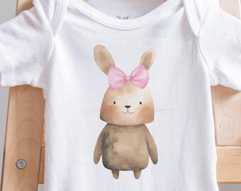 Easter Bunny Girl Watercolor Onesie®