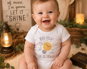 Christian Baby Onesie®: This Little Light of Mine, Kawaii Lightbulb