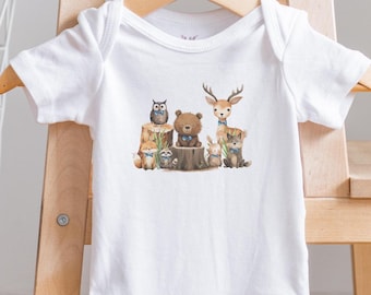 Woodland Animals Baby Boy Onesie®: Watercolor Forest Outfit