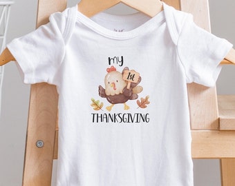 First Thanksgiving Onesie®: Watercolor Turkey Baby Outfit