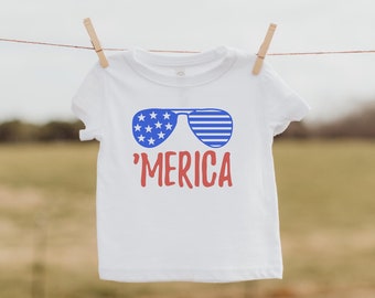 Merica Toddler Shirt, 4th of July Boy Shirt, Funny Kids Shirts, 4th of July Outfit, Toddler Boy Clothes