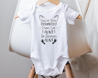 Promoted to Human Aunt from Cat Aunt Onesie®, Baby Announcement Gift