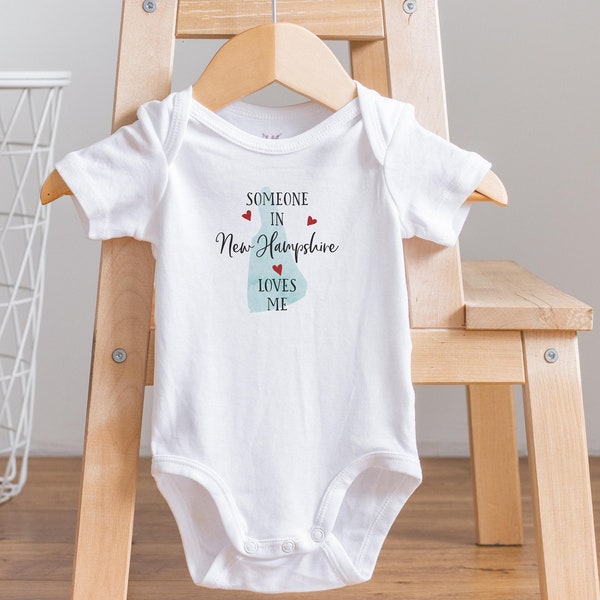 Someone in New Hampshire Loves Me Onesie®, New Hampshire Onesie®,  Long Distance Baby Shower, State Baby Gift, Baby Shower Gift, I am Loved