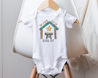 Christmas Onesie®, Baby Christmas Outfit, Come Let Us Adore Him, First Christmas, Jesus Onesie®, Cute Christmas Onesie®, Christian Onesie®