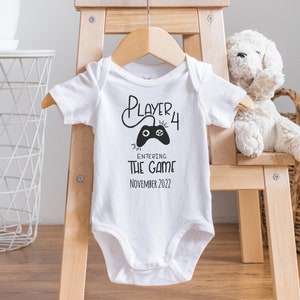 Gamer Pregnancy Announcement Onesie: Player 4 Entering the Game