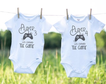 Twin Gamer Onesies®: Funny Matching Baby Bodysuits