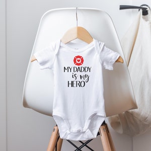 Firefighter Daddy is My Hero Onesie®, Fireman Onesie®,  Firefighter Baby Onesie®, Fireman Baby Shower, Firefighter Onesie®, Baby Firefighter