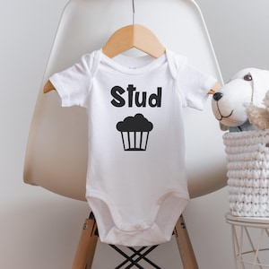 Stud Muffin Onesie®, Funny Baby Onesie®, Funny Baby Boy Gift, Baby Shower Gift, Funny Baby Clothes, Baby Boy Clothes, Funny Baby Gifts image 1