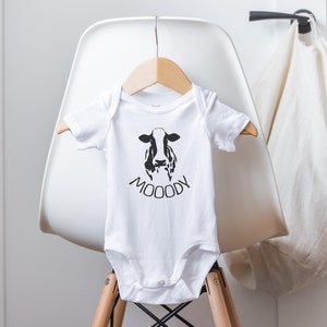 Mooody Cow Baby Onesie® - Funny Farm Baby Clothes
