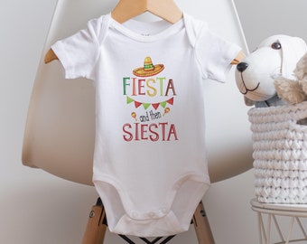 Fiesta then Siesta Onesie®, Fiesta Birthday Party, Funny Unisex Baby Clothes, Hipster Baby Clothes, Cute Fiesta Shirt, Cinco de Mayo