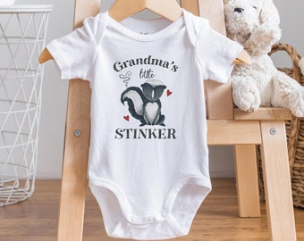Grandma Onesie®, Little Stinker Onesie®, Skunk Onesie®, Grandma Loves Me Onesie®, Pregnancy Reveal to Grandma, Baby Shower Gift, Unique Gift