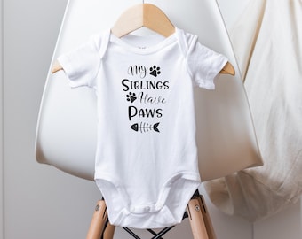 My Siblings Have Paws Onesie®, Pregnancy Reveal Onesies®, Pregnancy Announcement Onesie®, Cat Onesie®, Fur Baby Onesie®, Cat Baby Clothes