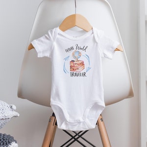 World Traveler Baby Onesie®: Watercolor Globe, Suitcases