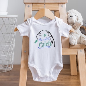 I'm The Cutest Catch Onesie®, Fish Baby Shower, Fish Baby Clothes, Fish Onesie®, Baby Shower Gift, Fishing Baby Clothes, Baby Fish Onesie® image 1