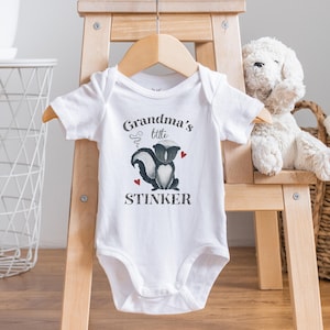 Grandma&#39;s Little Stinker Skunk Onesie, Baby Shower Gift