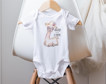 Llama Onesie®, Funny Baby Onesie®, Word to Your Mother, Baby Shower Gift, Llama Baby Clothes, Baby Girl Onesie®, Hipster Baby Clothes,