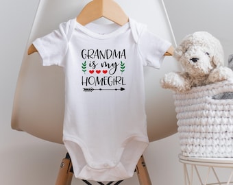 Grandma is My Homegirl Onesie®, Grandma Baby Clothes, Cute Grandma Sayings Onesie®, Funny Baby Onesie®, Baby Shower Gift, Grandma Onesie®