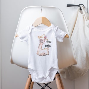 Word to ya Llama Onesie®: Funny Watercolor Llama Baby Bodysuit