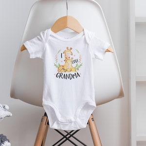 Grandma Reveal Giraffe Onesie®, Watercolor Baby Shower Gift
