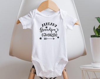 Grandpa Onesie®, Grandpa Loves Me, Grandpas Favorite Onesie®, Baby Shower Gift, Grandparent Reveal, Cute Baby Clothes, Grandpa to Be