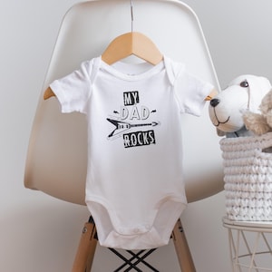 My Dad Rocks Onesie®, Guitar Onesie®, Daddy&#39;s Little Buddy Onesie®, Dad Onesie®, Baby Shower Gift, Daddy Baby Clothes, Cute Baby Clothes