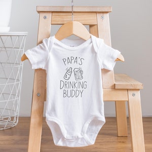 Papa&#39;s Drinking Buddy Onesie®, Papa Onesie®, I Love Papa Onesie®, Unique Baby Gift, Baby Shower Gift, Papa Baby Outfits, Unisex Baby Clothes
