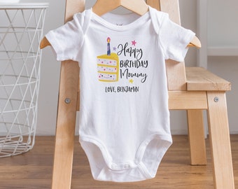 Happy Birthday Mommy Onesie® - Baby Clothes Birthday Gift