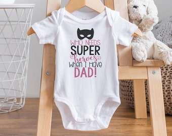 Roupa de bebê com estampa de super-herói para o papai, body divertido®