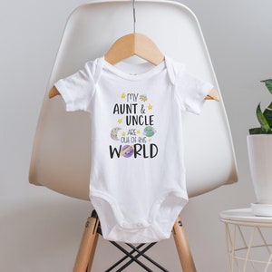 Aunt and Uncle Onesie®, Aunt and Uncle Pregnancy Announcement, Baby Shower Gift, Space Onesie®, Unisex Baby Clothes, Hipster Baby Clothes