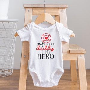 Firefighter Daddy is My Hero Onesie®, Fireman Onesie®,  Firefighter Baby Onesie®, Fireman Baby Shower, Firefighter Onesie®, Baby Firefighter